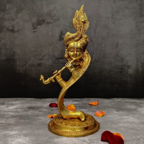 fancy brass krishna idol height 13 inch