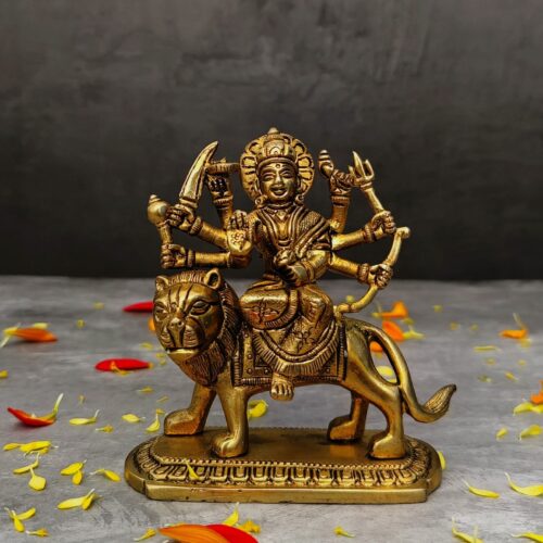 brass sherawali mata idol height 4.4 inch
