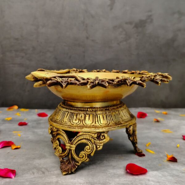 Brass flower urli height 5 inch