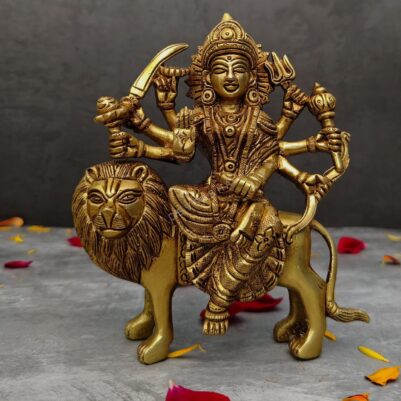 brass durga idol height 7 inch