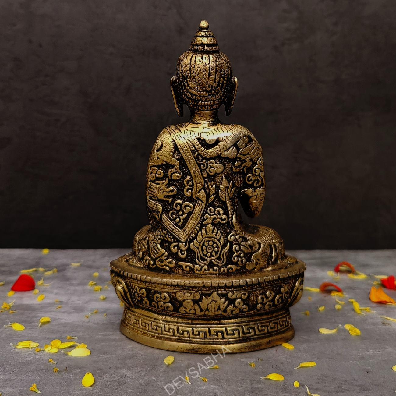 Details about   Indian Brass Mini Earth Touching Buddha Idol Décor Statue Small Gift Item 7" 