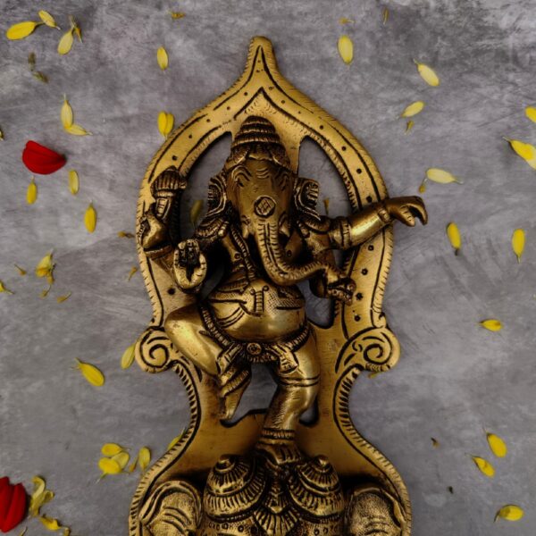 brass wall decor ganesh idol with bell