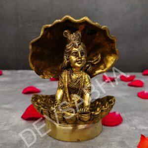 brass fancy bal krishna idol height 7 inch
