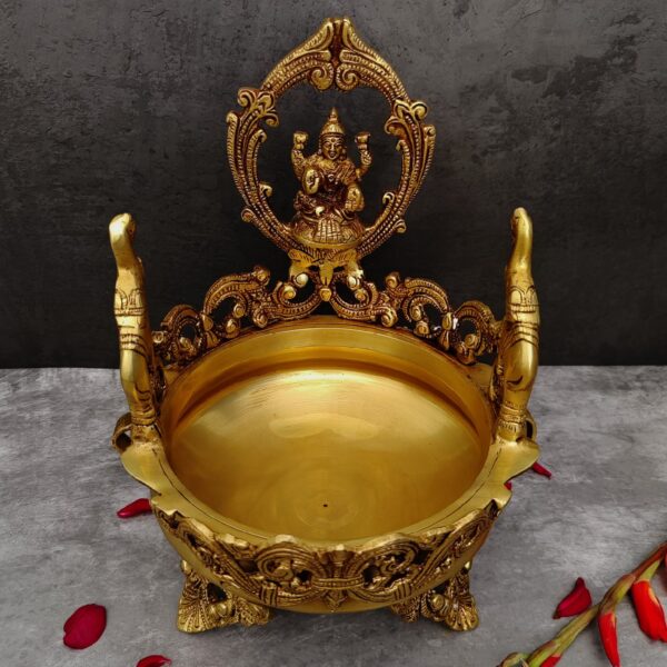 Brass gaja lakshmi urli height 12 inch