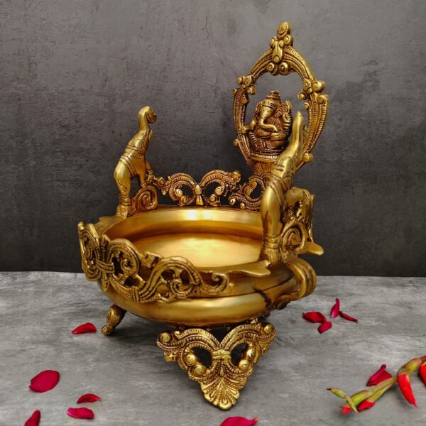 Brass ganesha urli height 12 inch