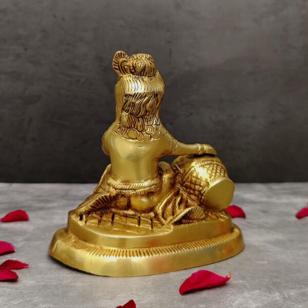 brass makhan chor krishna idol height 5.5 inch