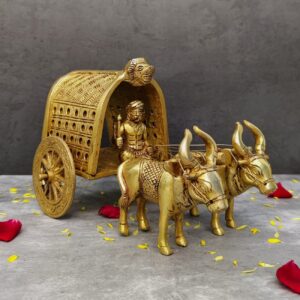 brass home decor bullock cart