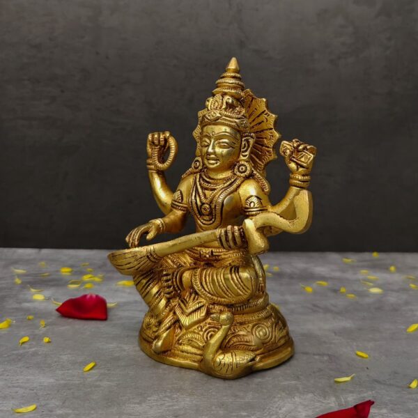 brass saraswati mata idol height 6.5 inch