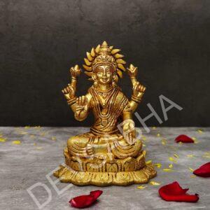 brass lakshmi idol height 6 inch