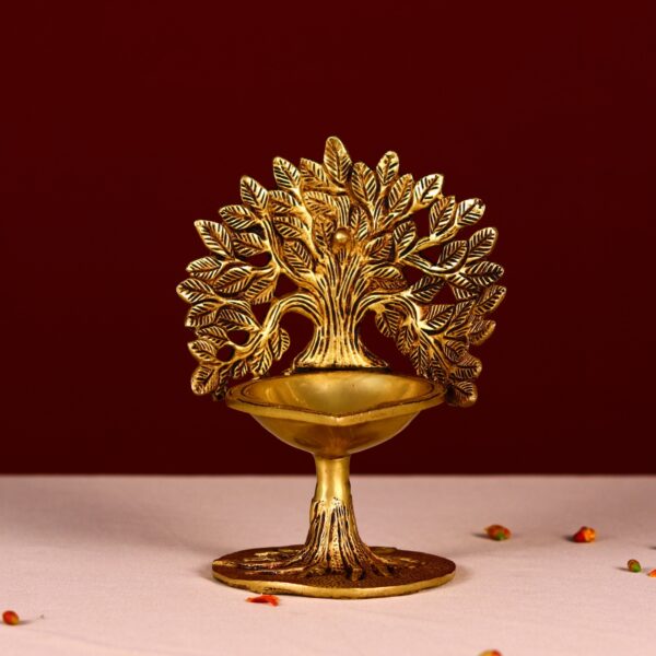 brass kalpvriksha tree diya / lamp height 7 inch