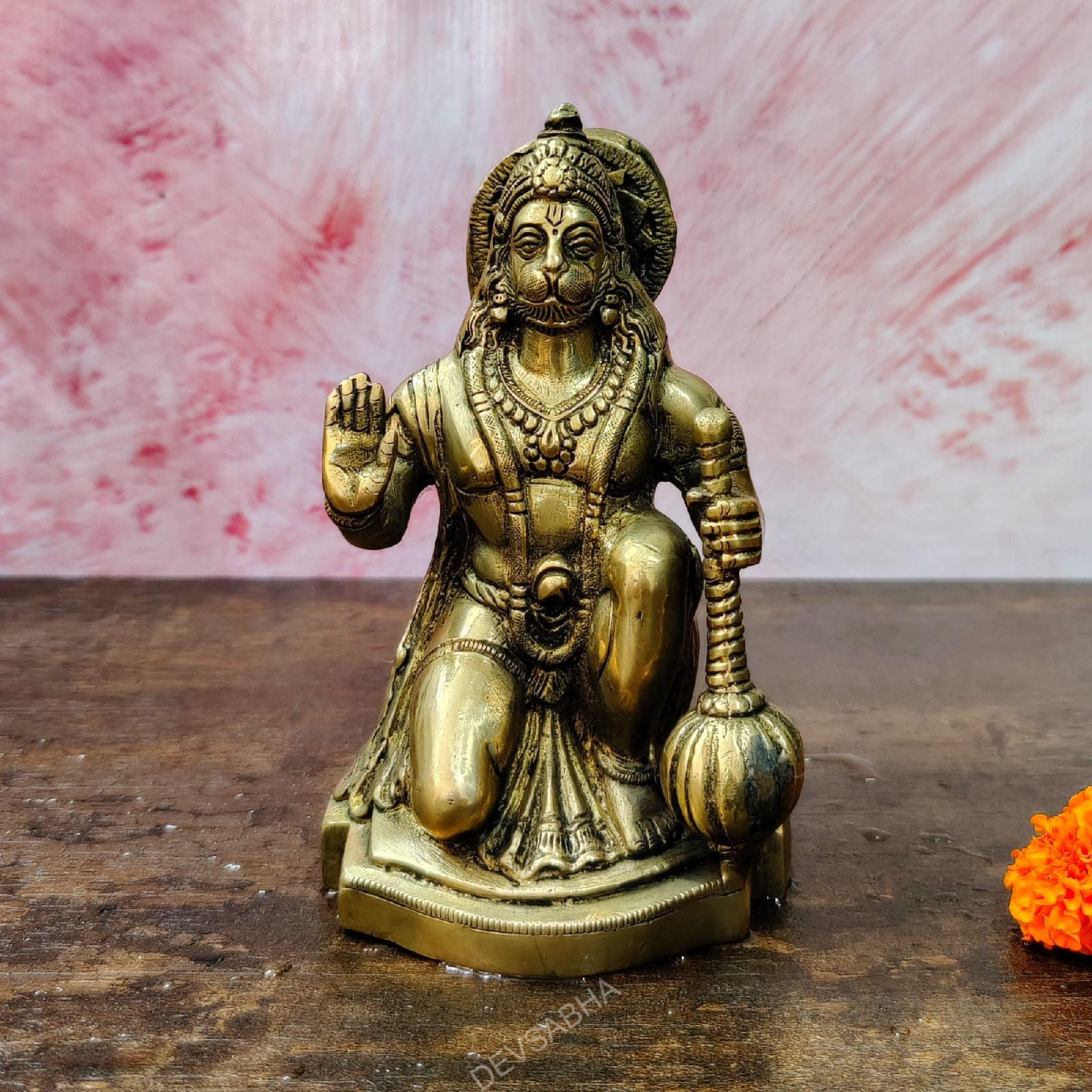 brass hanuman idol height 7.3 inch