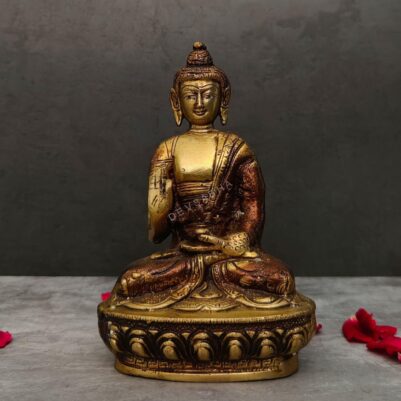 Brass buddha statue height 8 inch