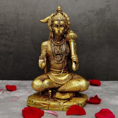 brass blessing hanuman murti height 9 inch