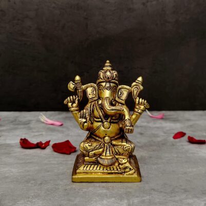 Laxmi ganesh brass murti height 4 inch