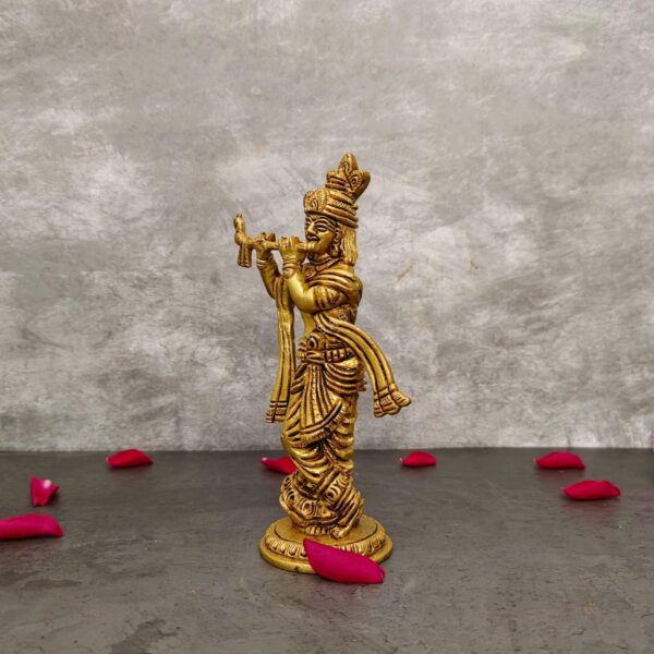 Brass krishna idol/statue height 7.5 inch