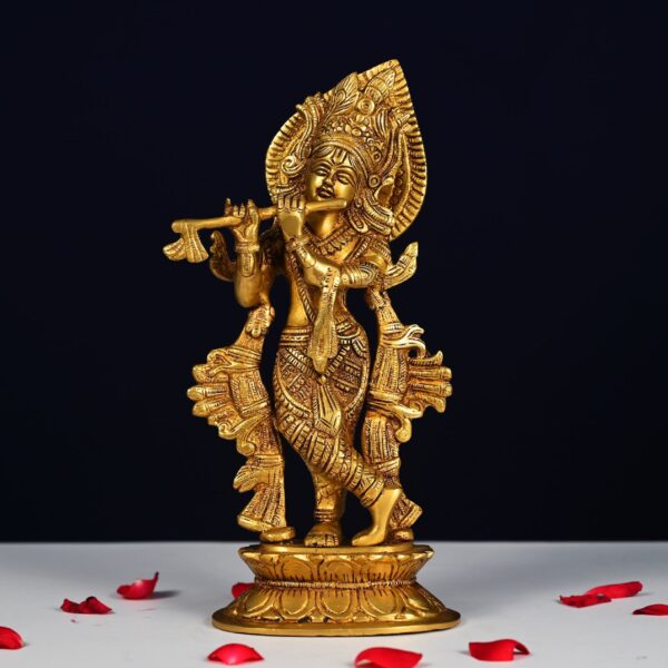 Brass radha krishna idol/statue height 12.5 inch