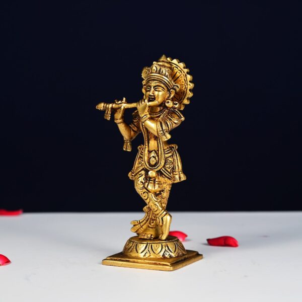 Brass krishna idol height 7.5 inch