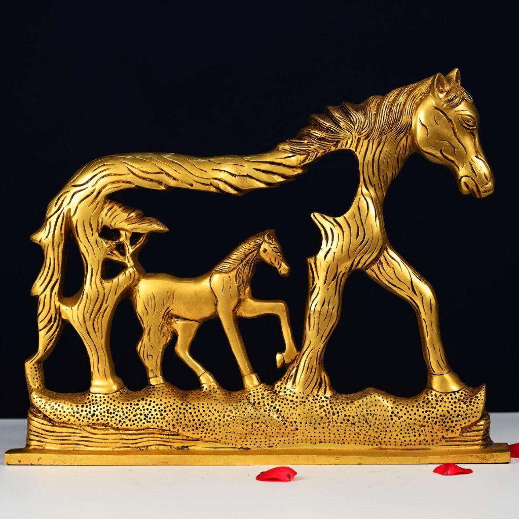 fancy brass horse home decor height 12 inch