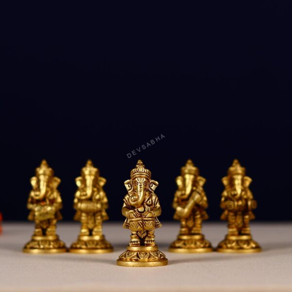 brass ganesha musical set height 3.5 inch