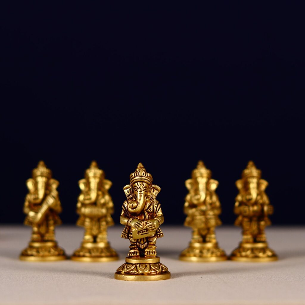 brass ganesha musical set height 3.5 inch