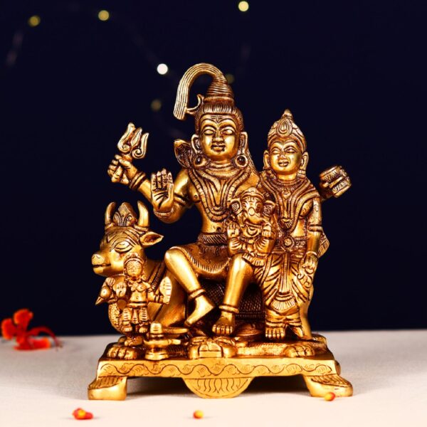 Brass shiva family statue height 9 inches
