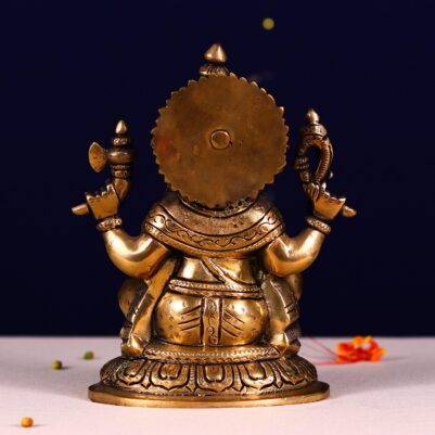 Antique brass ganesha idol height 8 inch