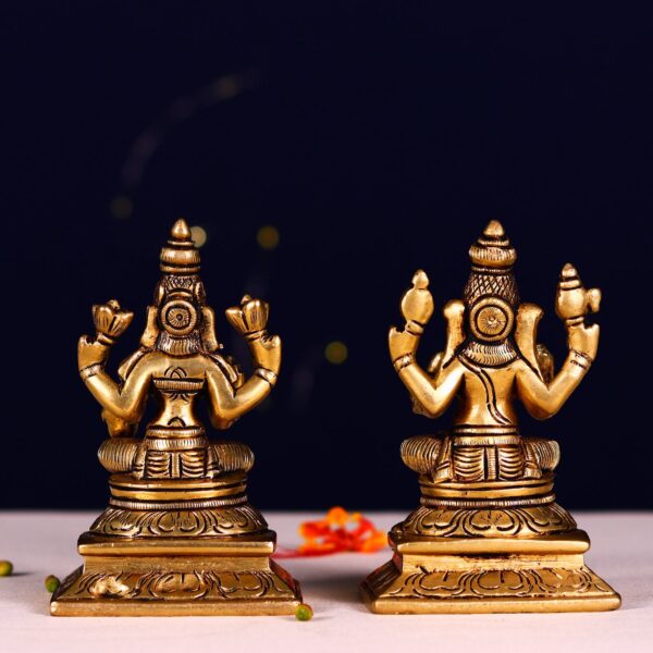 Laxmi ganesh brass murti height 4.5 inches