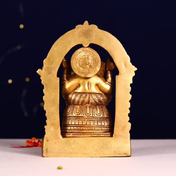 Brass frame ganesha idol height 8 inch