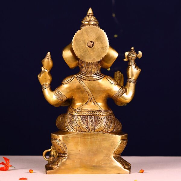super fine brass ganesha idol height 12.1 inch