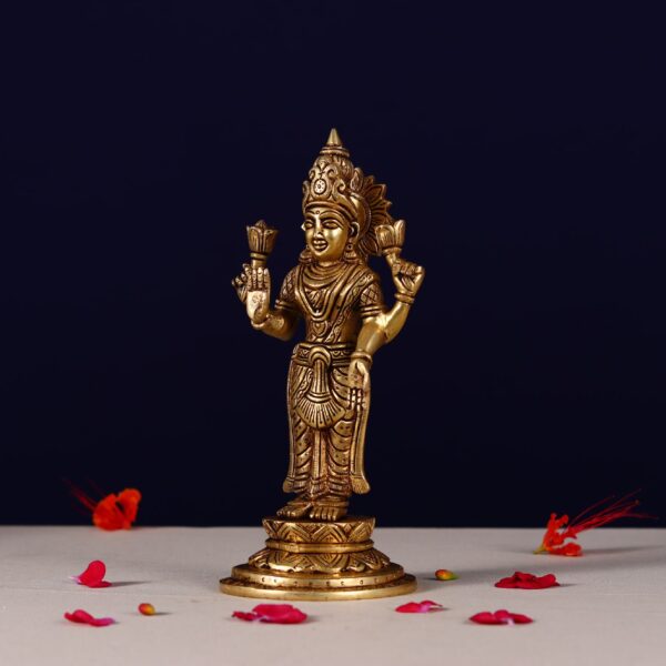 brass standing laxmi murti height 9 inch