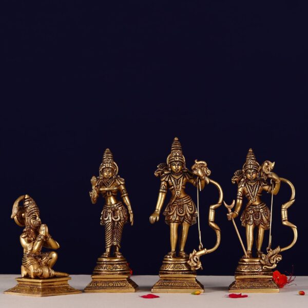 Brass ram darbar idol set 8 Inches