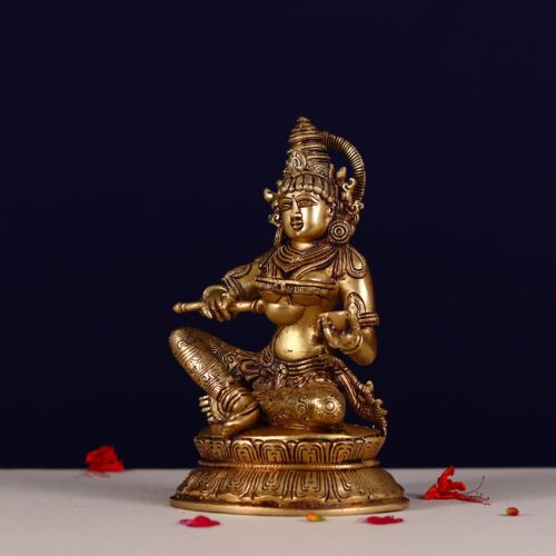 brass goddess annapurna idol height 10.5 inch