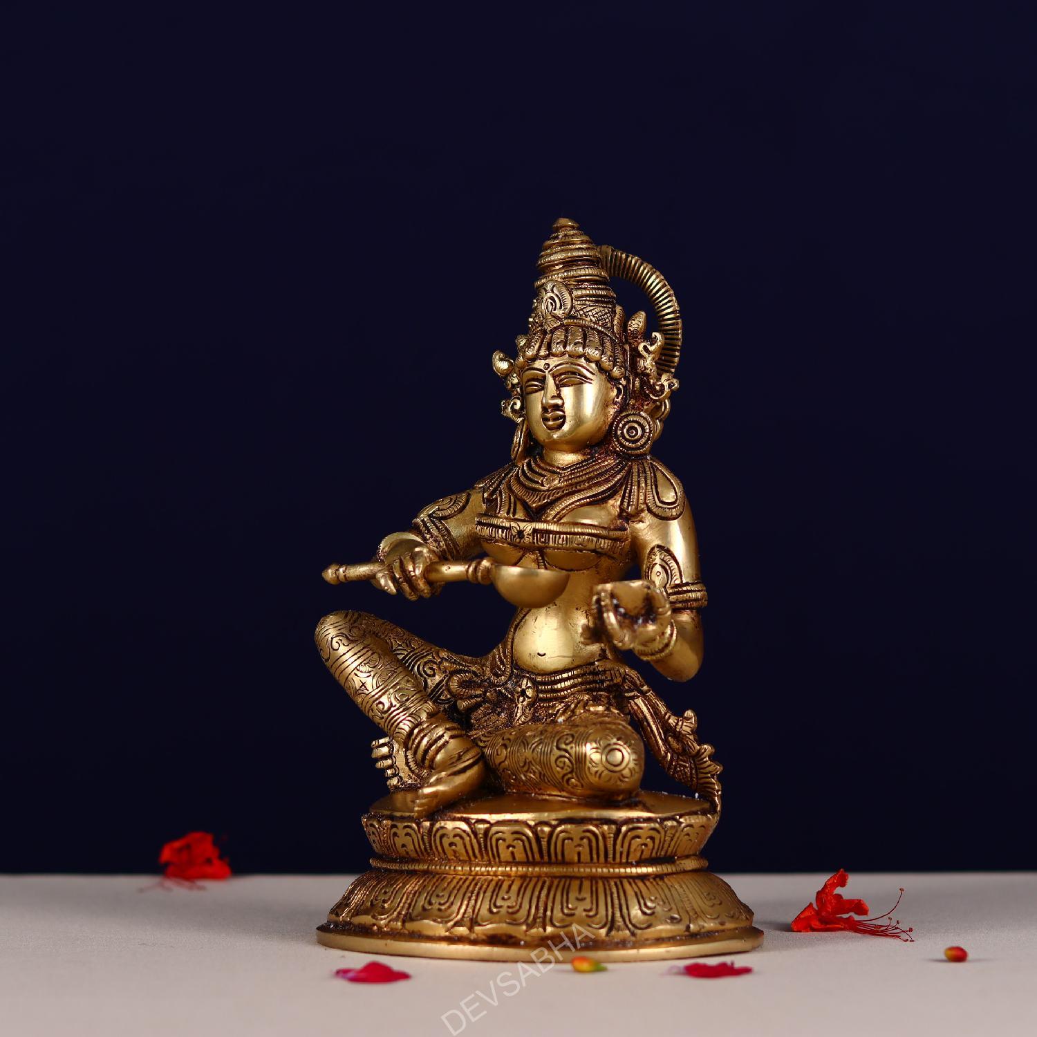 brass goddess annapurna idol height 10.5 inch