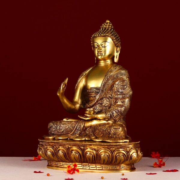 Super fine brass buddha statue height 16.5 inch