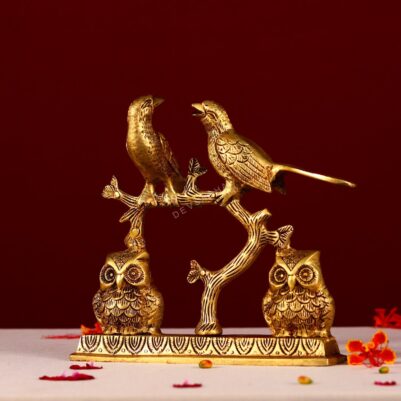 brass owl for home decor height 8.2 inch