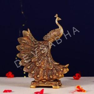 Brass peacock for table top height 10.5 inch