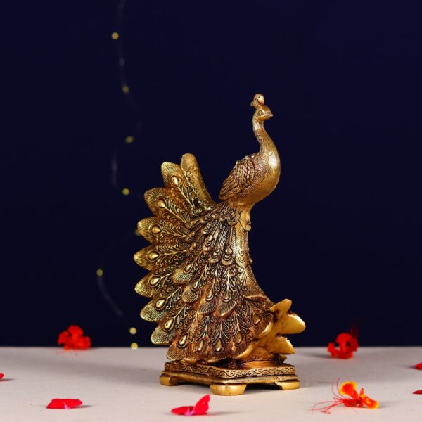 Brass peacock for table top height 10.5 inch