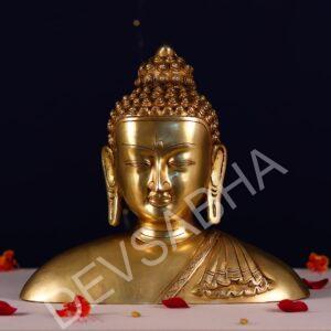 brass buddha statue face height 11.5 inch