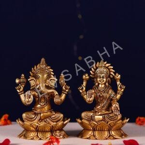 laxmi ganesh brass murti height 7 inches