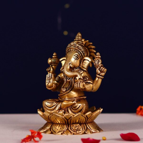 lord ganesh brass murti height 7 inch