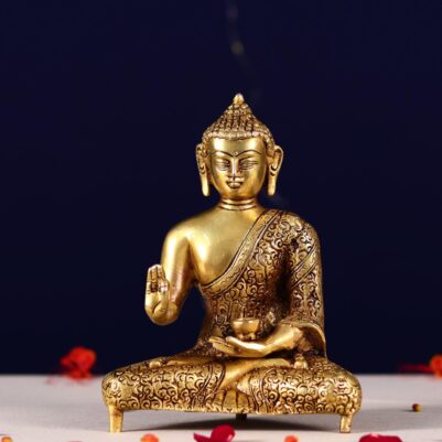 brass buddha statue height 8.5 inch