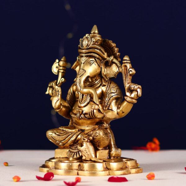 Brass lord ganesh idol height 9 inch