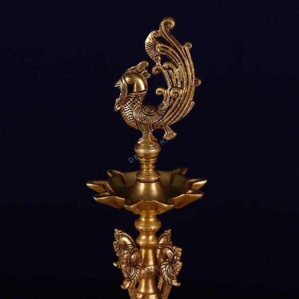 Brass majestic peacock diya height 24 inch