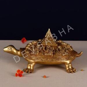 brass super fine asthalakshmi shree yantra tortoise 6 inch