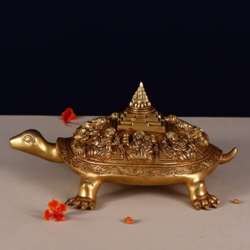 brass super fine asthalakshmi shree yantra tortoise 6 inch