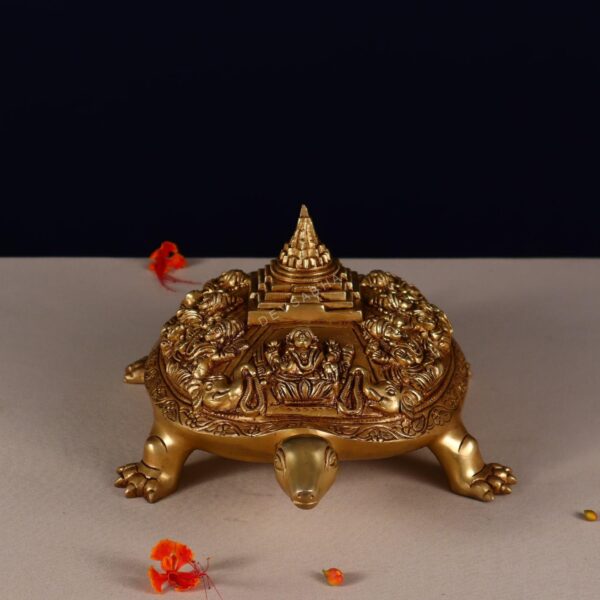 Brass super fine asthalakshmi shree yantra tortoise 6 inch