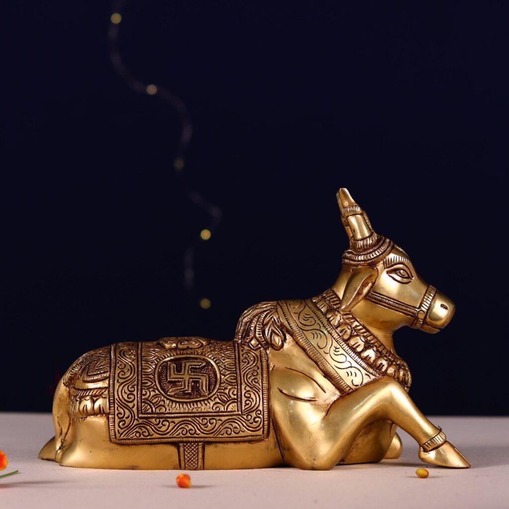 brass sitting nandi height 6.5 inch