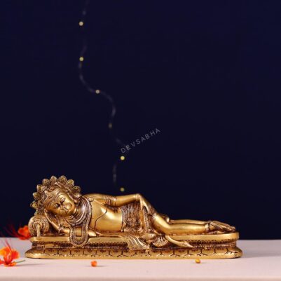 brass reclining hanuman idol from the mahabharat Height 4.3 Inches