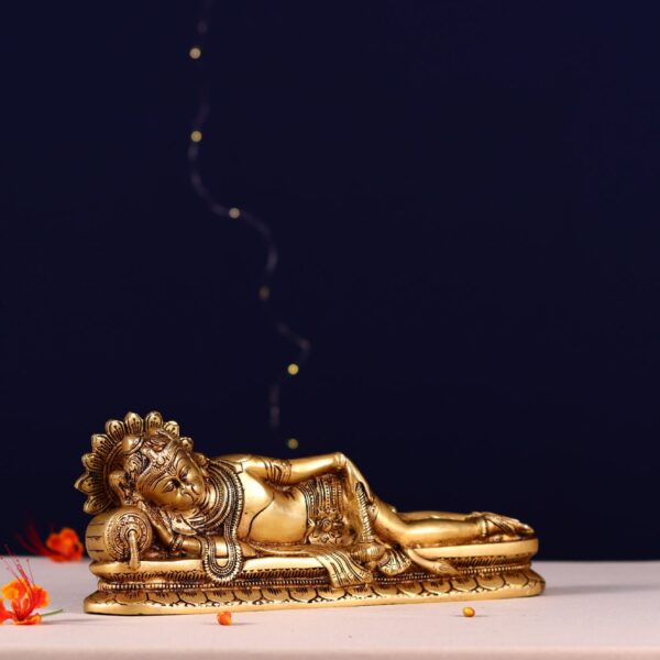brass reclining hanuman idol from the mahabharat Height 4.3 Inches