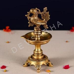 brass peacock diya height 7.5 inch